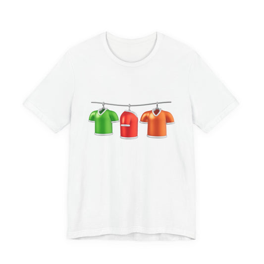 Laundry Day Graphic Tee — Colorful Shirts on a Clothesline T-Shirt
