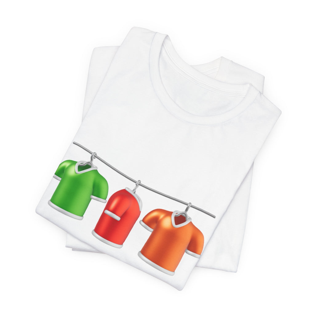Laundry Day Graphic Tee — Colorful Shirts on a Clothesline T-Shirt